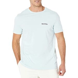 Nautica Kortärmad T-shirt med rund hals för män, Bay Blue Solid, L Nautica Kortärmad T-shirt med rund hals för män, Bay Blue Solid, L