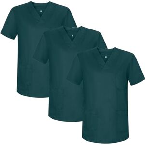MISEMIYA 3-pack, sjukvårdsväska för unisex, sanitära uniformer, medicinsk uniform, 5XL, mörkgrön, Mörkgrön, 5XL MISEMIYA 3-pack, sjukvårdsväska för unisex, sanitära uniformer, medicinsk uniform, 5XL, mörkgrön, Mörkgrön, 5XL
