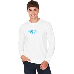 Trendyol MAN Sweatshirt Svart Normal, Ecru, L Trendyol MAN Sweatshirt Svart Normal, Ecru, L