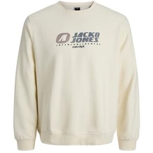 JACK & JONES Jcotier Print Sweat Crew Neck, Söt majs, S JACK & JONES Jcotier Print Sweat Crew Neck, Söt majs, S