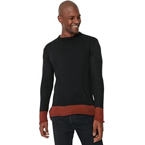 Trendyol Herr rund hals färgblock vanlig tröja sweatshirt, svart, M, Svart, M Trendyol Herr rund hals färgblock vanlig tröja sweatshirt, svart, M, Svart, M