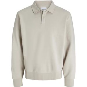 JACK & JONES Jjebradley Sweat Polo Styd Aw24 Ln, Moonbeam, S JACK & JONES Jjebradley Sweat Polo Styd Aw24 Ln, Moonbeam, S