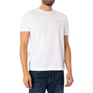 GANT Reg Shield Ss T-shirt för män, Vit, 4XL GANT Reg Shield Ss T-shirt för män, Vit, 4XL