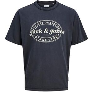 JACK & JONES Jjedover Print Tee Ss Crew Neck, svart, S JACK & JONES Jjedover Print Tee Ss Crew Neck, svart, S