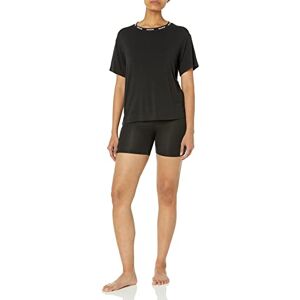 HUGO pojkar exponerad midjeband logga krage t-shirt och shorts set shorts och skjorta set, Solid svart/ljus alabaster, L HUGO pojkar exponerad midjeband logga krage t-shirt och shorts set shorts och skjorta set, Solid svart/ljus alabaster, L