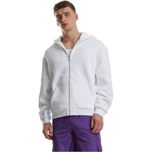 Urban Classics Huvtröja för män, fluffig huvtröja med dragkedja, huvtröja med dragkedja för män, oversize passform, Vit, XL Urban Classics Huvtröja för män, fluffig huvtröja med dragkedja, huvtröja med dragkedja för män, oversize passform, Vit, XL