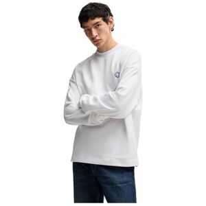 HUGO Ninnyo sweatshirt för män, Vit, XS HUGO Ninnyo sweatshirt för män, Vit, XS