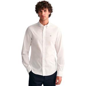 GANT Slim POPLIN skjorta för män, klassisk skjorta, vit, standard, Vit, 3XL GANT Slim POPLIN skjorta för män, klassisk skjorta, vit, standard, Vit, 3XL