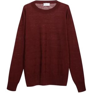 Diana Studio Stickad rund hals, herr, 100% linne, långärmad, avslappnad passform, tillverkad i Italien, Vinröd, XL Diana Studio Stickad rund hals, herr, 100% linne, långärmad, avslappnad passform, tillverkad i Italien, Vinröd, XL