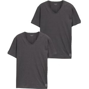 TOM TAILOR Herr Grundläggande t-shirt i dubbelpack med V-ringning 1008639, 11086 Dark Grey Melange, 3XL TOM TAILOR Herr Grundläggande t-shirt i dubbelpack med V-ringning 1008639, 11086 Dark Grey Melange, 3XL