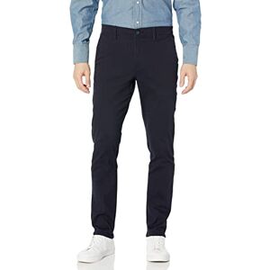 WT02 herr lång basic stretch skinny chino lediga byxor, Marinblå, 36W / 32L WT02 herr lång basic stretch skinny chino lediga byxor, Marinblå, 36W / 32L
