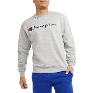 Champion Grafisk Powerblend Fleece Crew Sweatshirt för män, Oxford grå/ Script, L Champion Grafisk Powerblend Fleece Crew Sweatshirt för män, Oxford grå/ Script, L