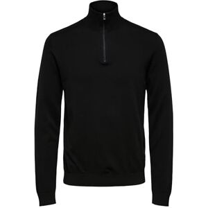 SELECTED HOMME Slhberg herrcardigan med halv dragkedja B Noos tröja, Svart, M SELECTED HOMME Slhberg herrcardigan med halv dragkedja B Noos tröja, Svart, M
