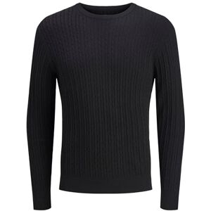 JACK & JONES Jjeemil stickad kabel crew neck Noos, svart, S JACK & JONES Jjeemil stickad kabel crew neck Noos, svart, S