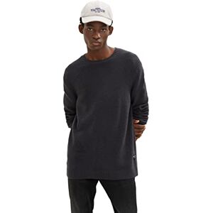 TOM TAILOR Denim Herr Basic stickad tröja 1033757, 29476 Coal Grey, XS TOM TAILOR Denim Herr Basic stickad tröja 1033757, 29476 Coal Grey, XS
