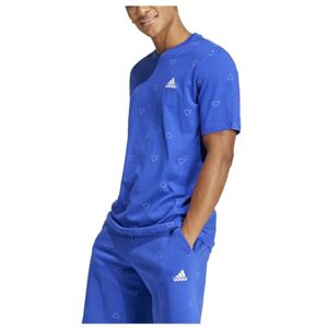 adidas För Män Seasonal Essentials Monogram Graphic Tee, semi lucid blue, S adidas För Män Seasonal Essentials Monogram Graphic Tee, semi lucid blue, S