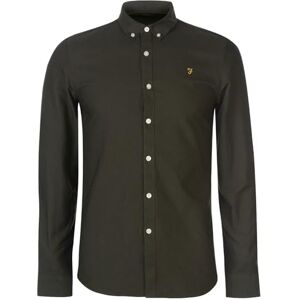 Farah mäns Brewer Slim Fit Oxford skjorta i bomull, Mörkgrön, S Farah mäns Brewer Slim Fit Oxford skjorta i bomull, Mörkgrön, S