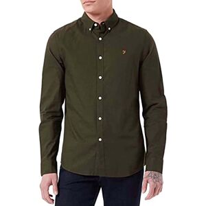 Farah mäns Brewer Slim Fit Oxford skjorta i bomull, Vintergrön, L Farah mäns Brewer Slim Fit Oxford skjorta i bomull, Vintergrön, L