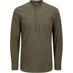 JACK & JONES JJESUMMER Halv Placket Shirt LS SN, Dammig oliv, XS JACK & JONES JJESUMMER Halv Placket Shirt LS SN, Dammig oliv, XS