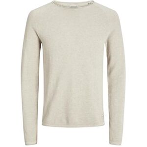 JACK & JONES Jjehill Knit Crew Neck Noos herr Tröja, Benvit, XS JACK & JONES Jjehill Knit Crew Neck Noos herr Tröja, Benvit, XS