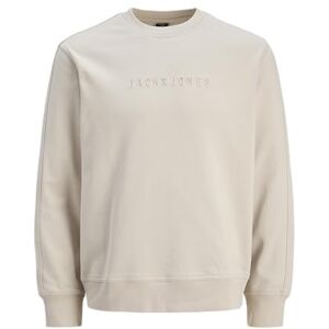 JACK & JONES Jcorecharge Mold Print Sweat Crew Neck, Moonbeam, XS JACK & JONES Jcorecharge Mold Print Sweat Crew Neck, Moonbeam, XS
