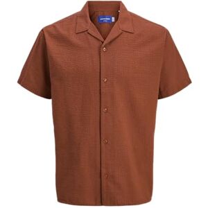 JACK & JONES Jorluke Seersucker Resort Shirt Ss, Arabian krydda, L JACK & JONES Jorluke Seersucker Resort Shirt Ss, Arabian krydda, L