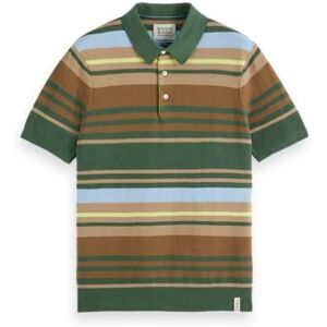 Scotch & Soda strukturerad stickad randig polo, Sage Green Multi Stripe 300, S Scotch & Soda strukturerad stickad randig polo, Sage Green Multi Stripe 300, S