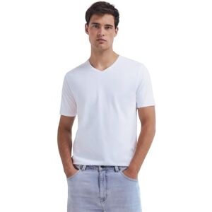 Springfield T-shirt med V-hals, vit, S Springfield T-shirt med V-hals, vit, S