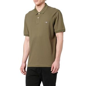 GANT Slim Shield SS Pique pikétröja för män, junipergrön, standard, Juniper grön, XXL GANT Slim Shield SS Pique pikétröja för män, junipergrön, standard, Juniper grön, XXL