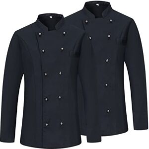 MISEMIYA Pack 2 enheter Kock Herrjacka Kock Herrjacka Hosteleria Uniform Ref.8501, 8501 köksjackor svart, XXL MISEMIYA Pack 2 enheter Kock Herrjacka Kock Herrjacka Hosteleria Uniform Ref.8501, 8501 köksjackor svart, XXL