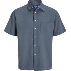 JACK & JONES Joralmeria strukturskjorta Ss, Stormigt väder, M JACK & JONES Joralmeria strukturskjorta Ss, Stormigt väder, M