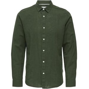 Only & Sons ONSCAIDEN Life LS SOLID linne skjorta NOOS, kambaba, S Only & Sons ONSCAIDEN Life LS SOLID linne skjorta NOOS, kambaba, S