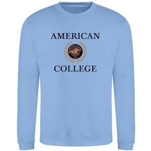 AMERICAN COLLEGE USA Tröja tröja med tryck varma kläder blandade män och kvinnor casual modell ACSCRW7 himmelsblå M, turkos, M AMERICAN COLLEGE USA Tröja tröja med tryck varma kläder blandade män och kvinnor casual modell ACSCRW7 himmelsblå M, turkos, M