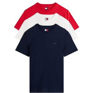 Tommy Jeans herr 3-pack t-shirts kortärmad bomull, Multi (ecru/Dark Night Navy/Red Alert), XS Tommy Jeans herr 3-pack t-shirts kortärmad bomull, Multi (ecru/Dark Night Navy/Red Alert), XS