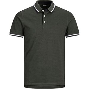 JACK & JONES herr passform pikétröja JJEPAULOS uni sommar skjorta kort arm piké bomull stor storlek, Skogsnatt/detalj: lek 1, 5XL JACK & JONES herr passform pikétröja JJEPAULOS uni sommar skjorta kort arm piké bomull stor storlek, Skogsnatt/detalj: lek 1, 5XL