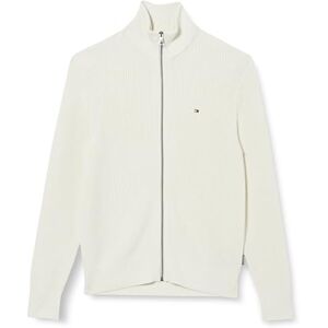 Tommy Hilfiger herr ribbad bomull blixtlås genom MW0MW37327, dragkedja genom tröja, vit, XXXL, Vit (elfenben), 3XL Tommy Hilfiger herr ribbad bomull blixtlås genom MW0MW37327, dragkedja genom tröja, vit, XXXL, Vit (elfenben), 3XL