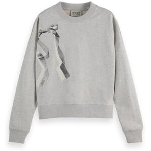 Scotch & Soda bröst konstverk avslappnad tröja, Ljusgrå melange U051, S Scotch & Soda bröst konstverk avslappnad tröja, Ljusgrå melange U051, S
