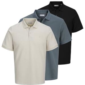 JACK & JONES Jjeaustin Polo Ss 3Pk Mp, svart, M JACK & JONES Jjeaustin Polo Ss 3Pk Mp, svart, M