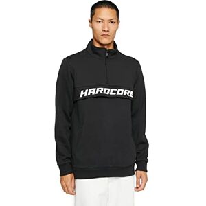 Koton Herr basic sweatshirt hög hals dragkedja slogan tryckt flerfärgad tröja, Svart (999), S Koton Herr basic sweatshirt hög hals dragkedja slogan tryckt flerfärgad tröja, Svart (999), S