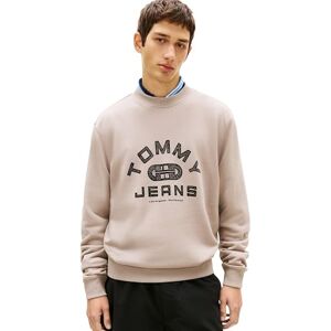 Tommy Jeans herr Tjm Reg Entry Gym Crew Ext DM0DM22681 Pullover sweatshirt, grå (Limestone Dust), L Tommy Jeans herr Tjm Reg Entry Gym Crew Ext DM0DM22681 Pullover sweatshirt, grå (Limestone Dust), L