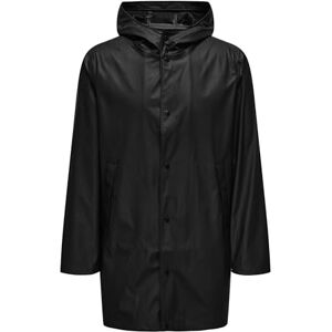 Only & Sons OnSLUCA regnrock för män, svart, XS Only & Sons OnSLUCA regnrock för män, svart, XS