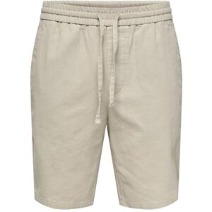 Only & Sons Shorts för män enfärgade, Silverfoder, L Only & Sons Shorts för män enfärgade, Silverfoder, L
