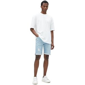 Koton herr denim bermuda vikta manschettknappar med knappar i bomull, Light Indigo (600), 30 Koton herr denim bermuda vikta manschettknappar med knappar i bomull, Light Indigo (600), 30