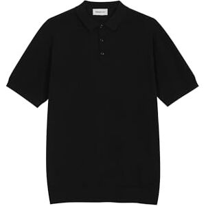 Diana Studio Rakad stickad pikétröja, herr, 100% bomull lätt extra vriden, korta ärmar, avslappnad passform, Svart, L Diana Studio Rakad stickad pikétröja, herr, 100% bomull lätt extra vriden, korta ärmar, avslappnad passform, Svart, L