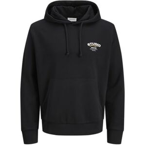 JACK & JONES Jjyuki Sweat Hood Bf, svart, M JACK & JONES Jjyuki Sweat Hood Bf, svart, M