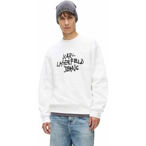 KARL LAGERFELD JEANS , herr, normal graffiti-tröja, normal passform, vit, L, Vit, L KARL LAGERFELD JEANS , herr, normal graffiti-tröja, normal passform, vit, L, Vit, L