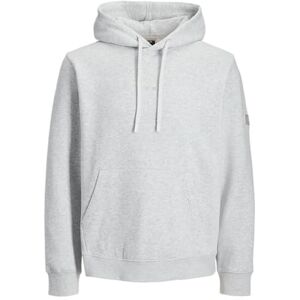 JACK & JONES Jcopoint Sweat Badge Hood Bf, Vit melange, XS JACK & JONES Jcopoint Sweat Badge Hood Bf, Vit melange, XS