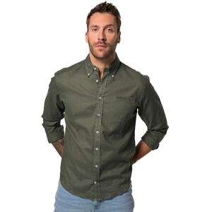 JP 1880 herrstora storlekar överdimensionerade herrkläder L-8XL linneblandning, långärmad, buttondown-krage, modern passform 782629, Grå grön, XXL JP 1880 herrstora storlekar överdimensionerade herrkläder L-8XL linneblandning, långärmad, buttondown-krage, modern passform 782629, Grå grön, XXL