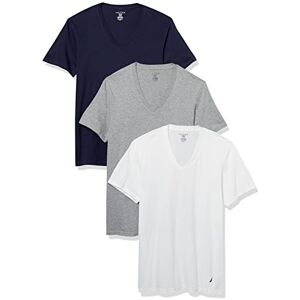 Nautica Herr T-shirt i bomull med V-ringning, 3-pack, S Nautica Herr T-shirt i bomull med V-ringning, 3-pack, S