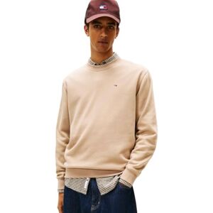 Tommy Jeans herr TJM REG S FLAG CREW DM0DM20741, beige, XS, Beige (kustbrungrått), XS Tommy Jeans herr TJM REG S FLAG CREW DM0DM20741, beige, XS, Beige (kustbrungrått), XS